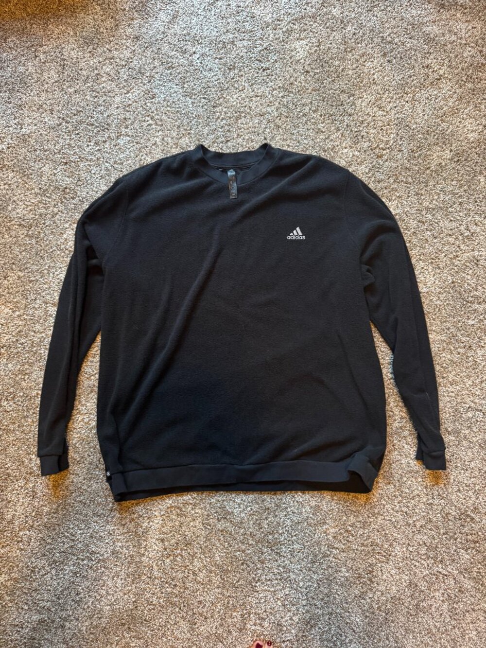 Adidas Black Long Sleeve Fleece Fuzzy Sweatshirt Pullover Size 2X
